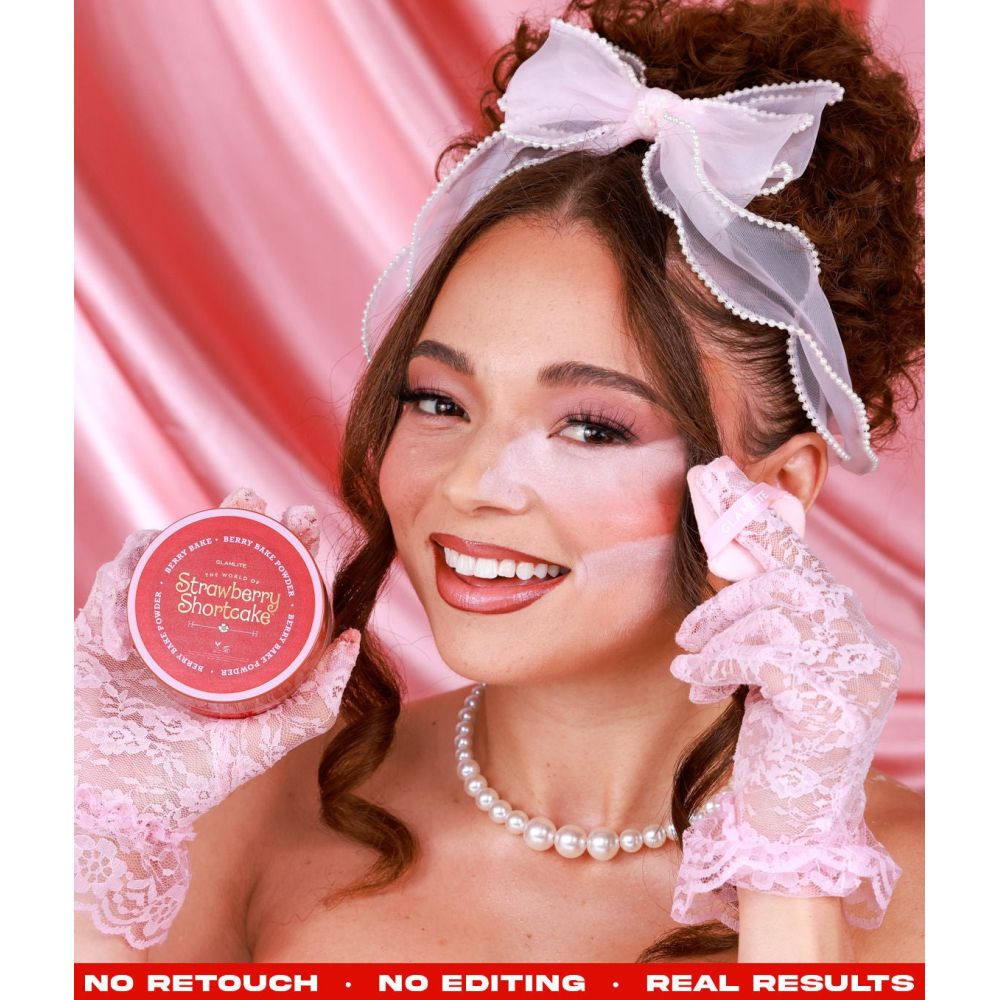 Glamlite - Strawberry Shortcake Bake & Set Powder Make-up Gesichtspuder - Rosa